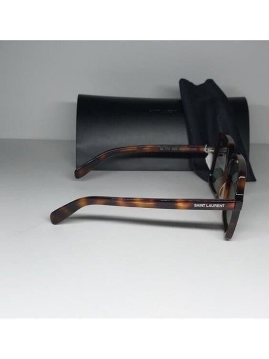 New Authentic Tortoise Square Sunglasses with Black Case SL 174 002